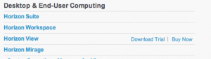 VMware Horizon Menu